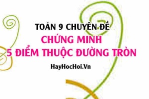 Cách chứng minh 5 điểm cùng thuộc một đường tròn Toán lớp 9 chuyên đề